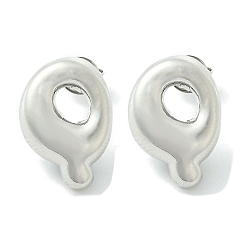 Letter Q Серьги из латуни с покрытием стойки, без кадмия и без свинца, долговечный, серьги, алфавит, платина, Буква Q, 15x10.5 мм