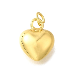 Настоящее золото 18K Латунные подвески, сердце прелести, с прыжковых колец, без кадмия и без свинца, долговечный, стойки покрытие, реальный 18 k позолоченный, 16x12.5x8 мм, отверстие : 3.5 мм