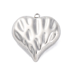 Нержавеющая Сталь Цвет 304 подвески из нержавеющей стали, шарма сердца, анти-тускнение, цвет нержавеющей стали, 25x23x9 мм, отверстие : 1.8 мм