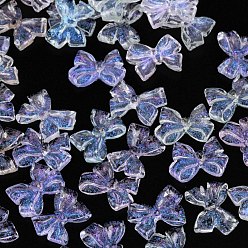 Mixed Color Transparent Resin Cabochons, with Glitter Powder, Bowknot, Mixed Color, 8x11x3mm