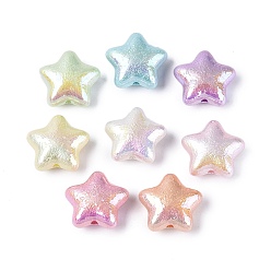 (52) Непрозрачная лаванда Непрозрачные акриловые бусины с УФ-покрытием, радужный, звезда, , разноцветные, 19x20x9 мм, отверстие : 2 мм