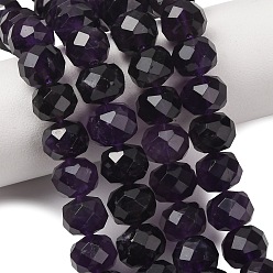Améthyste Chapelets de perles naturelles améthyste, facette, rondelle, 10x8mm, Trou: 1.2mm, Environ 47 pcs/chapelet, 14.96'' (38 cm)
