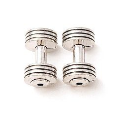 Antique Silver Tibetan Style Alloy Pendants, Dumbbell Charms, Antique Silver, 18.5x10.5mm, Hole: 1.8mm, about 182pcs/1000g
