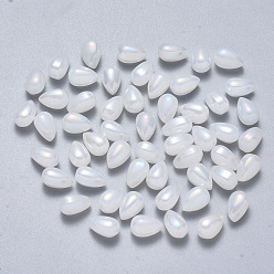 Снежный Прозрачные брызги окрашенные стеклянные подвески, с покрытием AB цвета, слеза, снег, 9x6x6 мм, отверстие : 1 мм