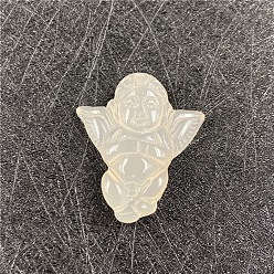Натуральный Агат Резные подвески из натурального белого агата, ангельские прелести, 30x25 мм