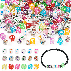 (52) Непрозрачная лаванда 700 шт 3 стили непрозрачные акриловые бусины, кубические, разноцветные, 5.5~7.5x6.5~7.5x5.5~7.5 мм, отверстие : 3.5~4 мм