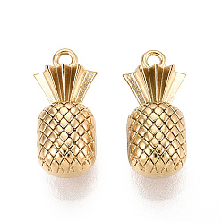 Настоящее золото 18K 304 подвески из нержавеющей стали, ионное покрытие (ip), ананасовый шарм, реальный 18 k позолоченный, 16.5x8x7 мм, отверстие : 1.5 мм