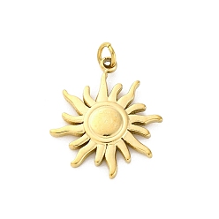 Солнце 304 подвески из нержавеющей стали, с целью перехода в кольце, очарование солнца, реальный 18 k позолоченный, 18.5x16x2 мм, отверстие : 2.5 мм