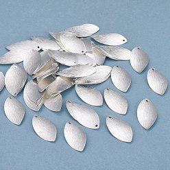Посеребрённый Латунь прелести, лист, 925 серебро покрытием, 23x11x1 мм, отверстие : 1.2 мм