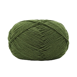Dunkelgrün Strickgarn aus Acrylfaser aus Milchbaumwolle, 4 -ähnliches Häkelgarn, Lochnadelgarn, dunkelgrün, 2 mm