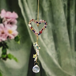 Сердце Кристалла Suncatcher, с металлическая фурнитурой, для дома, садовые украшения, сердце, 320x55 мм