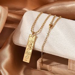 Весы 304 ожерелья с подвеской в виде прямоугольного созвездия из нержавеющей стали с прозрачным кубическим цирконием для женщин и мужчин, реальный 18 k позолоченный, Весы, 18.07 дюйм (45.9 см)