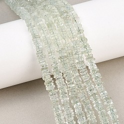 Апатит Естественный зеленый апатит бисер нити, прямоугольные бусины хейши, 4.5~5x4.5~5x1.5~2.5 мм, отверстие : 0.3 мм, около 198~200 шт / нитка, 16.14'' (41 см)