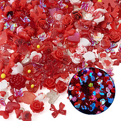 Красный 30g светящиеся непрозрачные кабошоны из смолы, разнообразные, красные, 6~18.5x5.5~18.5x2~10 мм