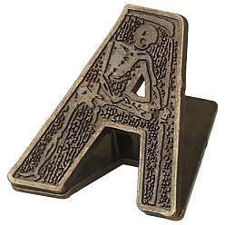 Letter A Зажимы из сплава, для бумажного документа, школьные офисные принадлежности, античная бронза, буква a, 50x46x36 мм