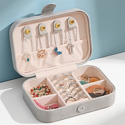 Light Grey PU Leather Jewerly Storage Boxes, with Magnetic Clasp, Rectangle, Light Grey, 16x11x5cm