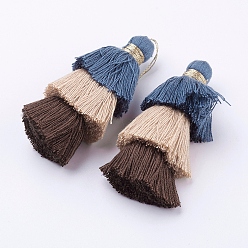 Colorful Nylon Tassels Big Pendant Decorations, Three Layers, Colorful, 70x40mm