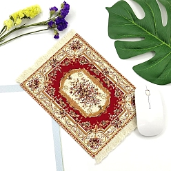 Бежевый Коврик для мыши из резины с бархатной тканью, коврик для мыши, богемный элемент прямоугольник, бежевые, 270x180x2 мм