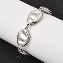 Нержавеющая Сталь Цвет Текстурированные браслеты-цепочки из хирургической нержавеющей стали для женщин., слеза, цвет нержавеющей стали, 316 дюйм (7.09 см)