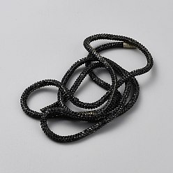 Jet Cordon en PVC orné de strass, tube rond scintillant avec âme en coton à l'intérieur, accessoires du vêtement, jet, 5mm