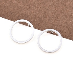 Нержавеющая Сталь Цвет 316 из нержавеющей стали серьги, кольцо, с 304 берушами из нержавеющей стали и 316 штифтами из нержавеющей стали, цвет нержавеющей стали, 10 мм