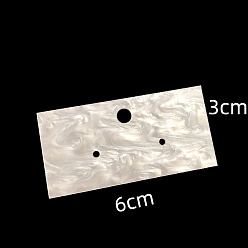 Rectangle 10карточки для демонстрации ювелирных изделий из акрила, карточка для держателя сережек с водной рябью, цветочный белый, прямоугольные, 3x6 см