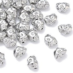 Platinum SHEGRACE Brass Beads, Cadmium Free & Nickel Free & Lead Free, Nuggets, Platinum, 7x6x4.5mm, Hole: 1mm