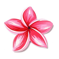 Светло-Вишневый Непрозрачные акриловые подвески, цветок, светло-вишневый, 36x39x2 мм, отверстие : 1.6 мм