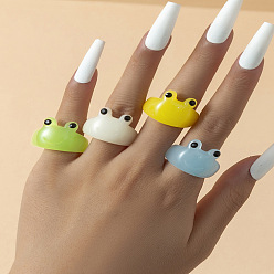Лягушка Кольца из смолы для женщин, лягушка, внутренний диаметр: 18 мм