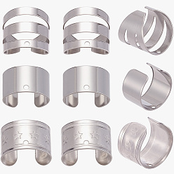 Stainless Steel Color 150Pcs 3 Styles 304 Stainless Steel Ear Cuff Findings, Stainless Steel Color, 10~11x9~10x6~7mm, Hole: 0.9~1mm, 50pcs/style
