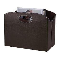 Кокосово-Коричневый 1кожаный ящик для документов, с использованием деревянных элементов и нетканых материалов., папки-сумки, офисные принадлежности, прямоугольные, кокосового коричневый, 348x188x268 мм