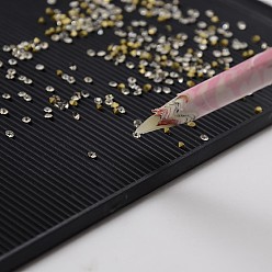 Black Jewelry Displays Plastic Base Board for Rhinestone Picking, Black, 175x110x4mm, Board's gap size: 1.2~1.8mm