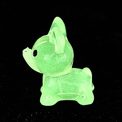 Pink Светящиеся смоляные украшения для собак, светящиеся в темноте украшения, микроландшафтные украшения сада, розовые, 19x15x11 мм