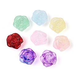 (52) Непрозрачная лаванда Прозрачные стеклянные бусины для выпечки, цветок розы, разноцветные, 18~18.5x19.5~20x11~12 мм, отверстие : 1.2~1.5 мм