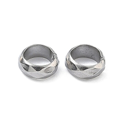 Нержавеющая Сталь Цвет 304 из нержавеющей стали европейские шарики, бусины с большим отверстием, рондель, цвет нержавеющей стали, 7x3 мм, отверстие : 4 мм