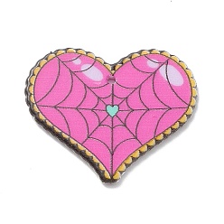 Tief rosa Halloween-Anhänger aus Acryl, tief rosa, 30x36x2 mm, Bohrung: 1.8 mm