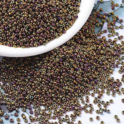 (RR462) Metallic Gold Iris Миюки круглые бусины рокайль, японский бисер, (rr 462) металлический золотой ирис, 11/0, 2x1.3 мм, Отверстие: 0.8 мм, о 1100 шт / бутылка, 10 г / бутылка