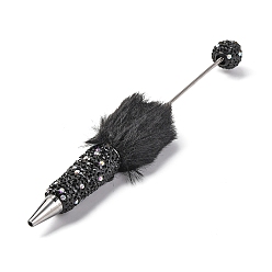 Реактивный Самолет Железная ручка из бисера, шариковая ручка, со стразами из полимерной глины и плюшевым помпоном, для индивидуальной ручки с ювелирными бусинами, струя, 155x26 мм