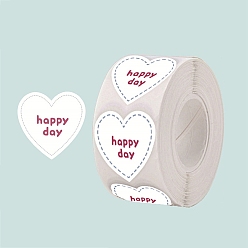 Белый 500шт. сердце с наклейками-благодарностями, самоклеящиеся бумажные наклейки, для вечеринки декоративные подарки день святого валентина, белые, 25x25x0.1 мм