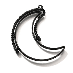 Черный Подвесные подвески из сплава, для diy уф смолы, эпоксидная смола, без кадмия, без никеля и без свинца, луна, чёрные, 45x39x3.5 мм, отверстие : 1.2 мм