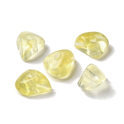 Yellow Acrylic Beads, Imitation Gemstone, Chip, Yellow, 8x6x4mm, Hole: 1.4mm