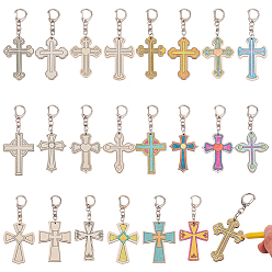 Бежевый 22 шт. 11 стили крест деревянные подвесные украшения, Сплав с застежкой, бежевые, 99 мм, 2 шт / стиль