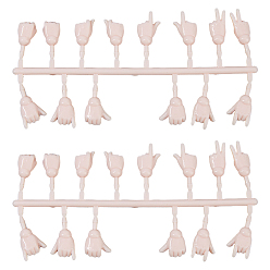 PeachPuff 2 Sets Plastic Palm Model, for DIY Doll Toys, PeachPuff, 140x70x7mm