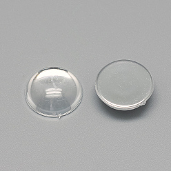 Clear Transparent Acrylic Cabochons, Half Round/Dome, Back Plated, Clear, 8x3.5~4mm