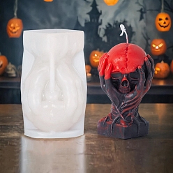 Белый Силиконовые формы для свечей в виде черепа своими руками, формы для литья смолы, белые, 116.5x75.5x64.5 мм