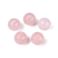 Rose Quartz Natural Rose Quartz European Beads, Smooth Round, Large Hole Beads, 13.5~14x12~13mm, Hole: 5mm