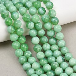 Лайм Ручной работы бусины прядь, имитация нефрита, круглые, желто-зеленые, 10~10.5 мм, отверстие : 0.5 мм, около 36~38 шт / нитка, 13.98~15.35'' (35.5~39 см)