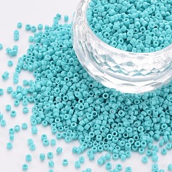 Dunkeltürkis Glaszylinderperlen, Perlen, Backen Farbe, Rundloch, dunkeltürkis, 1.5~2x1~2 mm, Bohrung: 0.8 mm, ca. 45000 Stk. / Beutel, ungefähr 1Pfund/Beutel