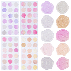 (52) Непрозрачная лаванда 8 листы 4 цвета ПВХ клей воск печать наклейки набор, для вечеринок приглашения поздравительные открытки, разноцветные, 22~23x23~24 мм, 2 листов / цвет