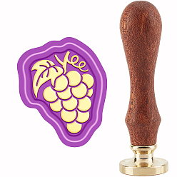 Винограды Сургучная печать конверт подарочная печать, с желтым сандалом, виноградный узор, 89~90 мм